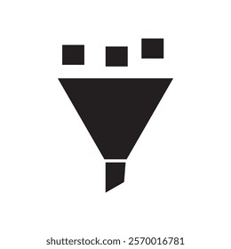 Data filtering icon black and white vector outline sign