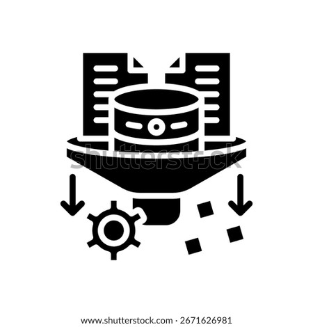 Data Filtering Icon Glyph Vector Illustration