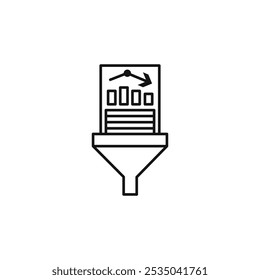 Data filtering icon Isolated flat vector in outline