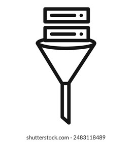 Data filtering icon mark in filled style