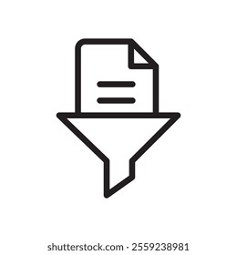 Data filtering icon Outline vector for web ui
