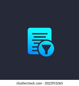 Data filtering icon for web