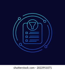 Datenfilterlinie-Symbol für Web