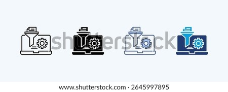 Data Filtering Multiple Style Icon Vector Illustration