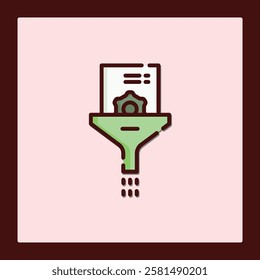 Data Filtering Process Icon: Funnel System for Optimized Results