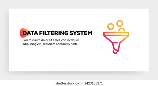 DATA FILTERING SYSTEM ICON AND ILLUSTRATION CONCEPT
