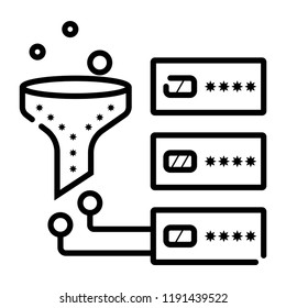 Data filtering system linear icon