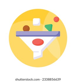 Data filtering vector design in trendy style, concept icon of data extraction