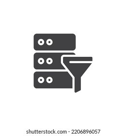 Data filtering vector icon. filled flat sign for mobile concept and web design. Data filter glyph icon. Symbol, logo illustration. Vector graphics