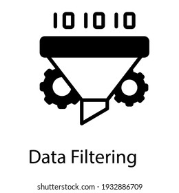 Embudo del icono de filtración de datos con engranajes 