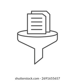 Ícone de linha fina Filtragem de Dados, vetor, pixel perfect, arquivo ilustrador 