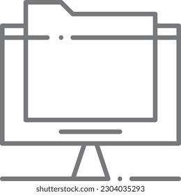 Data Finance icon with black outline style. computer, analytics, information, digital, database, statistic, cloud. Vector illustration