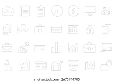 Conjunto de Colecciones de iconos de finanzas de datos eps 10