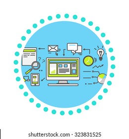 Data is financial accounting flat style icon. Business finance, audit and tax, information and document, plan and report, statistic and earnings illustration