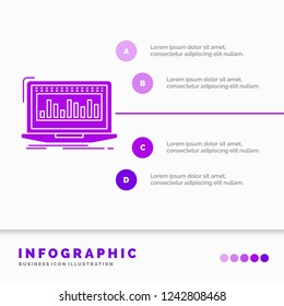 Data, financial, index, monitoring, stock Infographics Template for Website and Presentation. GLyph Purple icon infographic style vector illustration.