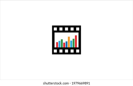 Data Financial Presentation Marketing with Filmstrip icon logo Diagramma icon business simple vector illustration template
