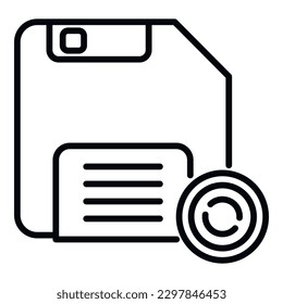 Data floppy disk icon outline vector. Digital file. Backup storage