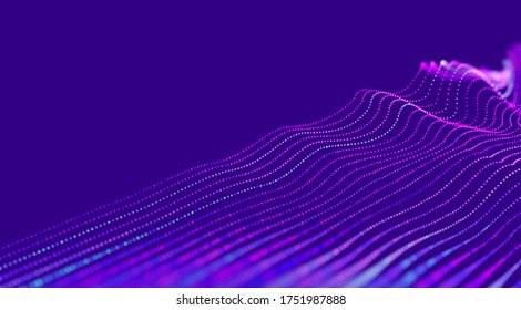 Data flow abstract vector illustration. Information stream. Technology of data transfer. Abstract particle flow