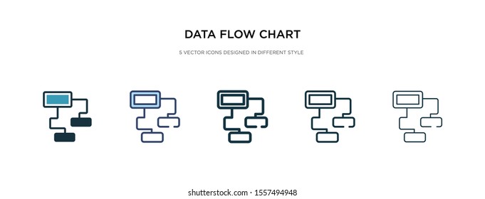 data flow chart icon in different style vector illustration. two colored and black data flow chart vector icons designed in filled, outline, line and stroke style can be used for web, mobile, ui