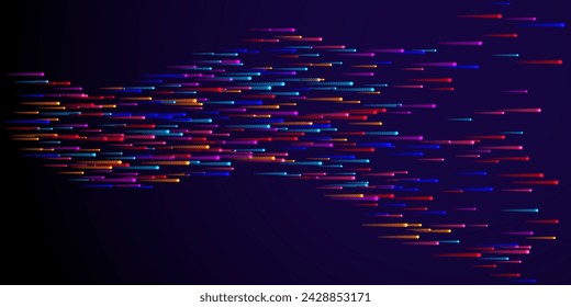 Data flow digital technology vector background graphic design. Artificial intelligence dynamic concept. Big data graph. Quantum space. Dafa flow statistic analysis 3d visuzlization. Information stream