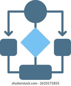 Data Flow Glyph Two Colour Icon