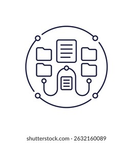 ícone de fluxo de dados no design de linha