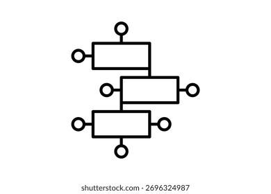 Datenflusssymbol. Symbol in Bezug auf Technologie. Stil des Liniensymbols Einfaches, bearbeitbares Vektordesign
