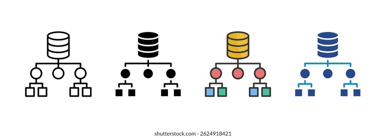 Data Flow Icon Set Multiple Style Collection