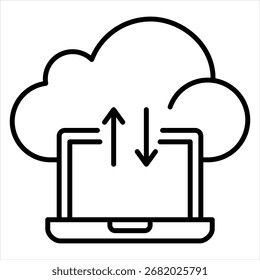 Vector de ilustración de icono de esquema de flujo de datos