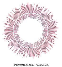 Data flow vector circular frame on white