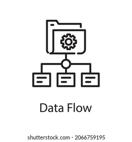 Data flow vector outline Icon Design illustration. Web Analytics Symbol on White background EPS 10 File