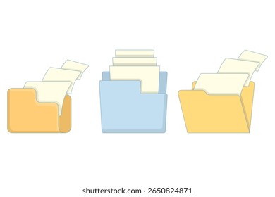 data folder collection icon. file folder with outline, line and stroke of document and paper can be used for web, mobile, ui. symbol, logo. flat style vector illustration.