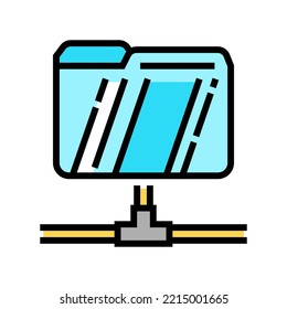 data folder color icon vector. data folder sign. isolated symbol illustration