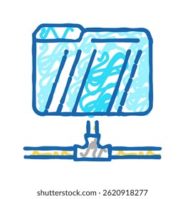 data folder doodle icon sketch vector. data folder sign. isolated symbol illustration