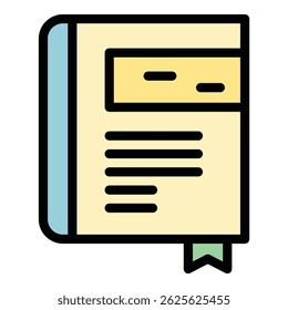 Data folder icon outline vector. File document. Business storage color flat