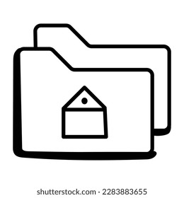 Data folder icon in sketchy doodle design 