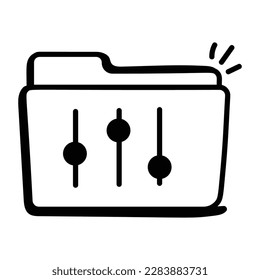 Data folder icon in sketchy doodle design 