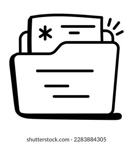 Data folder icon in sketchy doodle design 