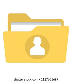 Data folder with user symbol concept of personal folder