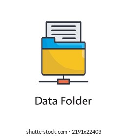Data Folder vector filled outline Icon Design illustration. Miscellaneous Symbol on White background EPS 10 File