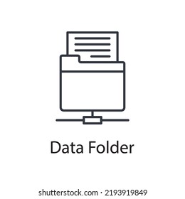 Data Folder vector outline Icon Design illustration. Miscellaneous Symbol on White background EPS 10 File