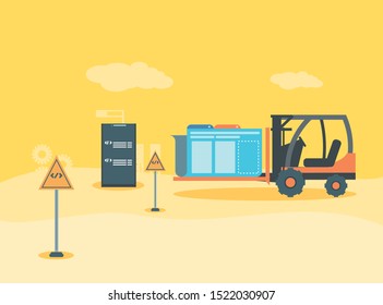 data folder with webpage under cosntruction vector illustration design