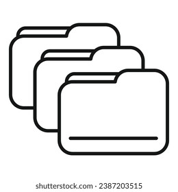 Data folders icon outline vector. Smart office. Online pc information