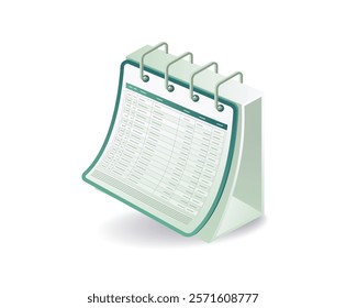 Data form on sitting calendar paper concept illustration