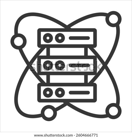 Data Fusion Outline Icon Vector Illustration