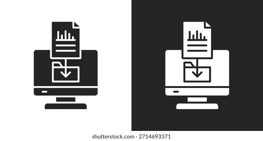 Icono De Recopilación De Datos En Estilo De Glifo Blanco Y Negro