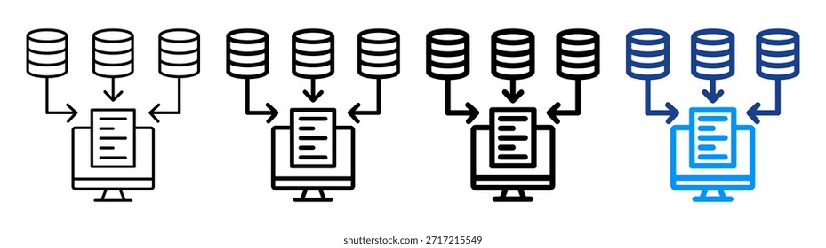Conjunto de Colección de contorno diferente de icono de recopilación de datos