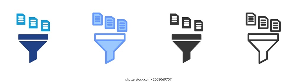 Data Gathering icon set multiple style collection