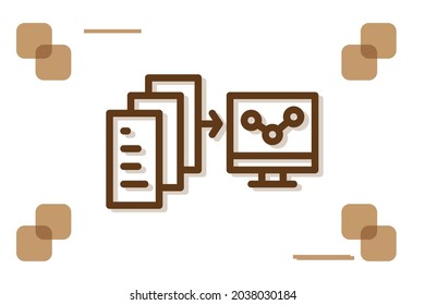 Data Gathering Icon Symbol Sign From Modern Data Analytics For Mobile Concept And Web Apps Design. Business And Statistics Related Vector Line Icons. 