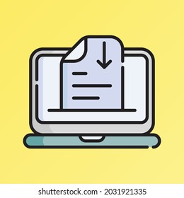 Data Gathering Icon Vector Illustration. Flat Outline Cartoon. Business Analytics Icon Concept Isolated Premium Vector